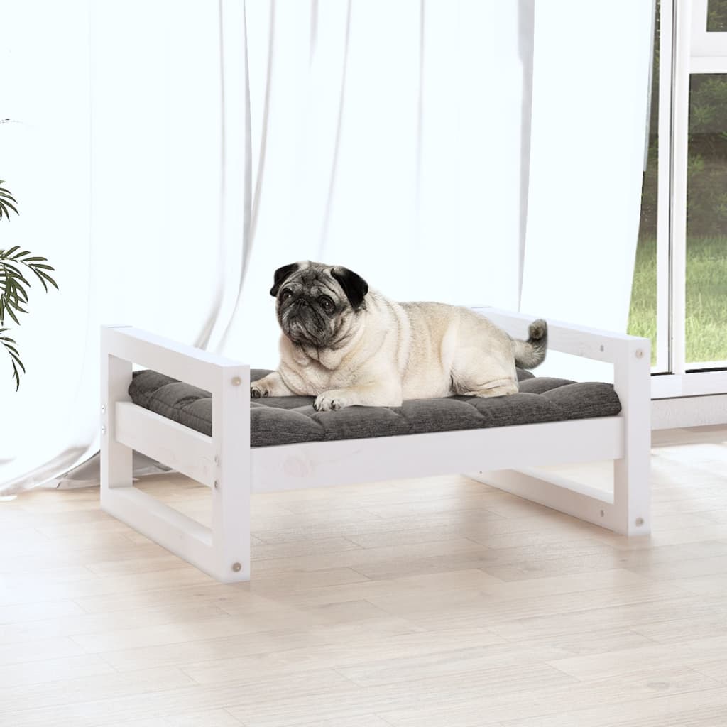 Vidaxl Dog Basket 65.5x50.5x28 cm Pine solide blanc