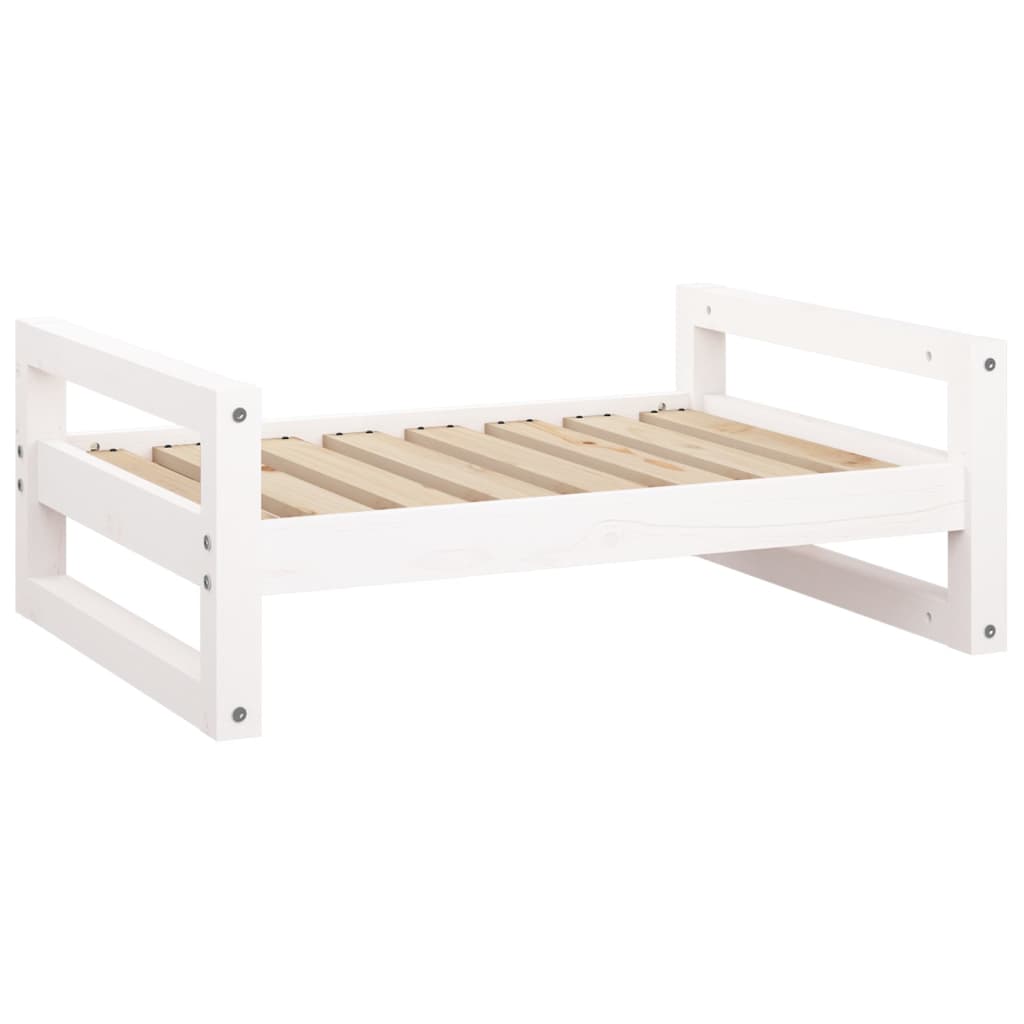 Vidaxl Dog Panier 75.5x55.5x28 cm Pine solide blanc