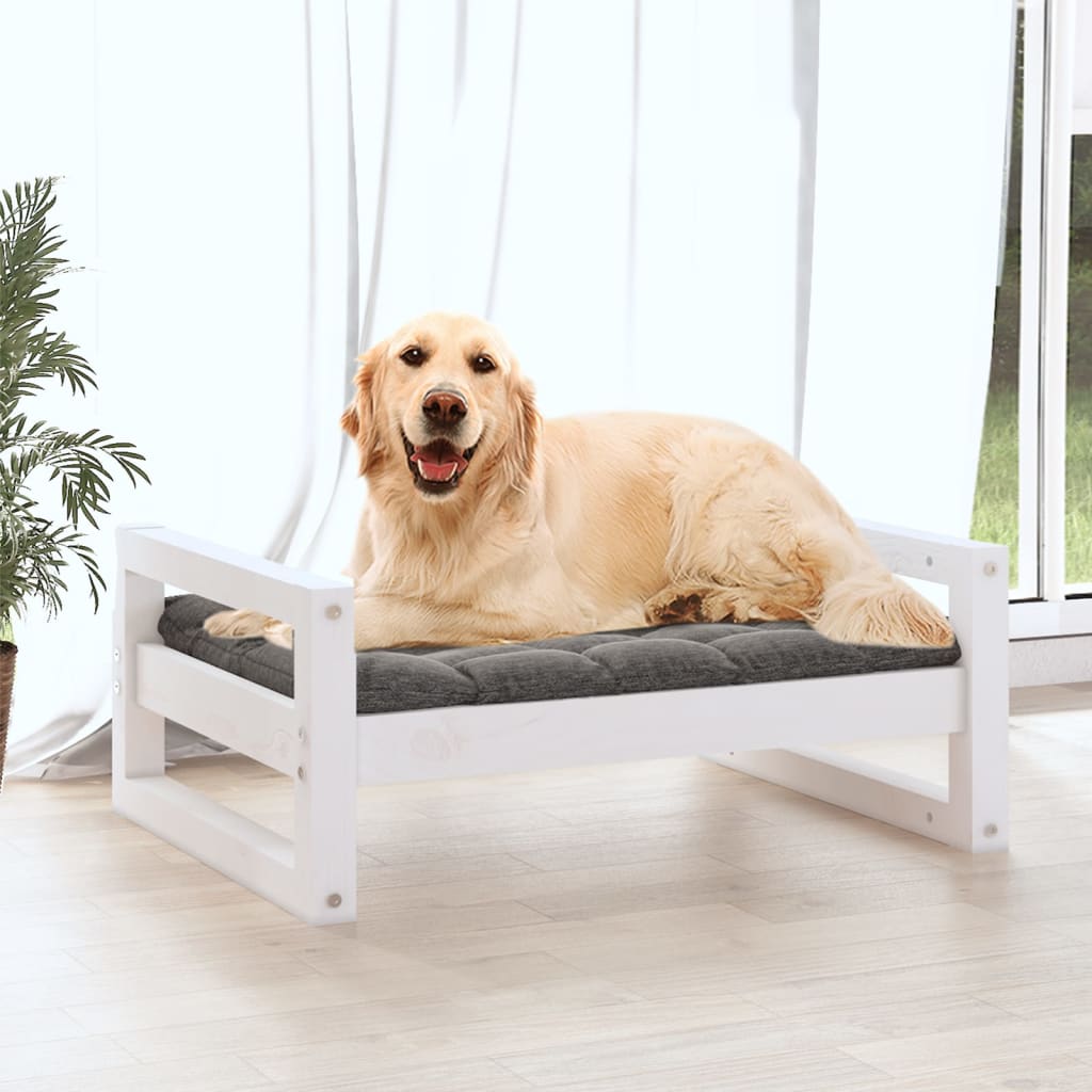 Vidaxl Dog Basket 75.5x55.5x28 cm Solid Pine White