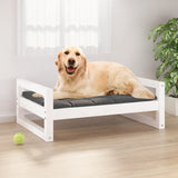 Vidaxl Dog Basket 75.5x55.5x28 cm Solid Pine White