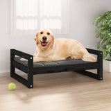 Vidaxl Dog Bask 75.5x55.5x28 cm sosna sosna czarna