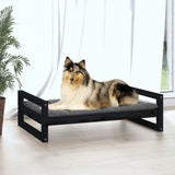 Vidaxl Dog Basket 95.5x65.5x28 cm Solid fyrretræ sort