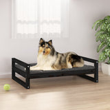 Vidaxl Dog Basket 95.5x65.5x28 cm Solid fyrretræ sort