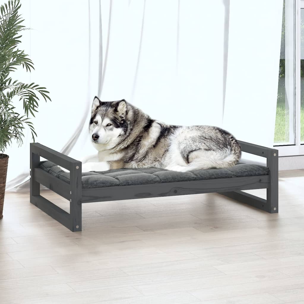 Vidaxl Dog Basket 105.5x75.5x28 cm Gris de pin massif