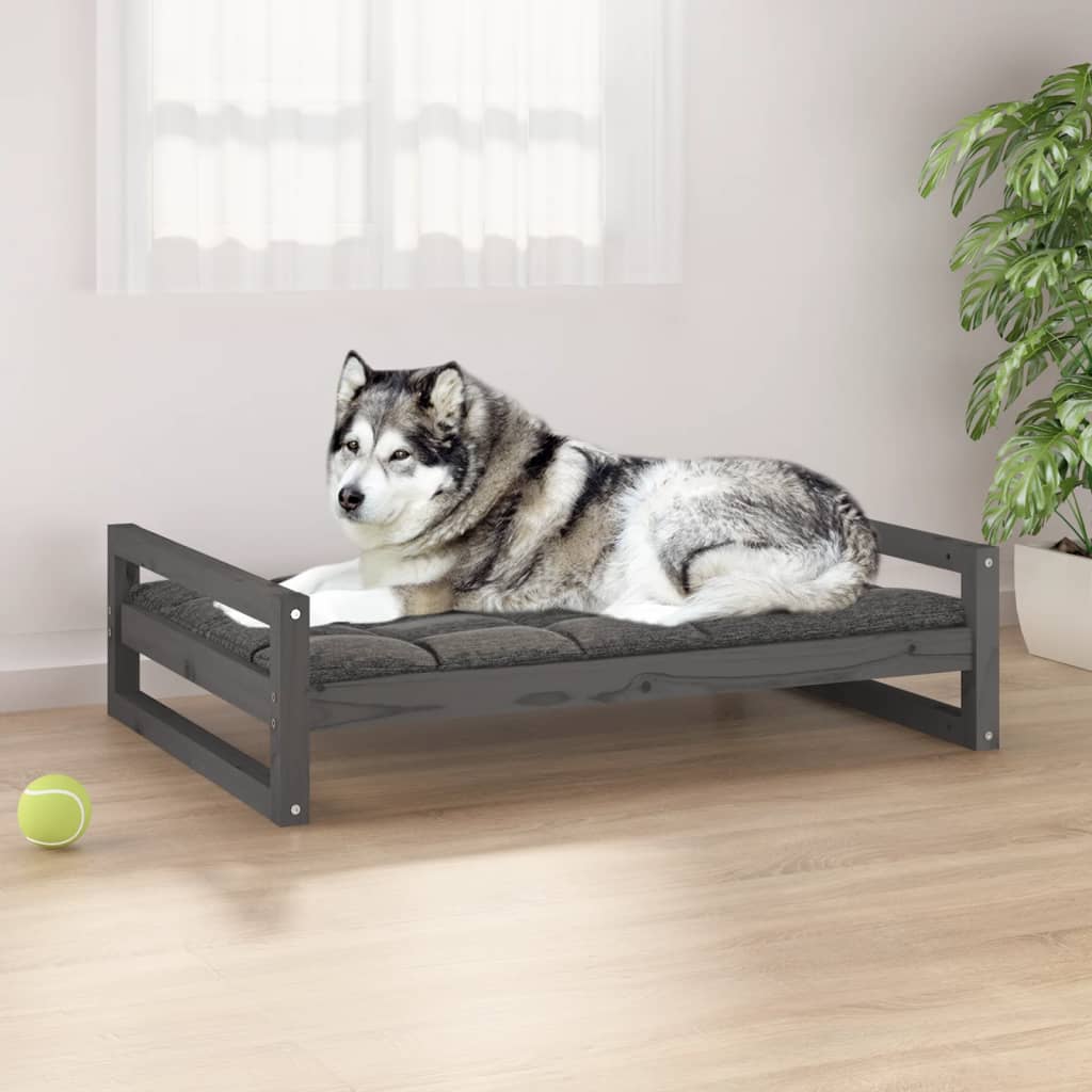 Vidaxl Dog Basket 105.5x75.5x28 cm Gris de pin massif