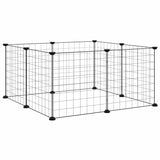 VidaXL cage pour animaux de compagnie avec 8 panneaux, noir, 35x35 cm, acier