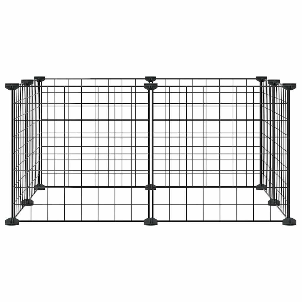 Cage Vidaxl pour animaux de compagnie avec 8 panneaux 35x35 cm en acier noir