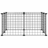 Vidaxl Pets Cage z 8 ploščami 35x35 cm jeklena črna