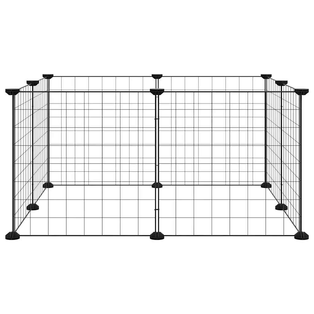VidaXL cage pour animaux de compagnie avec 8 panneaux, noir, 35x35 cm, acier
