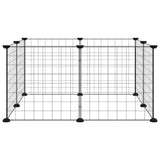 VidaXL cage pour animaux de compagnie avec 8 panneaux, noir, 35x35 cm, acier