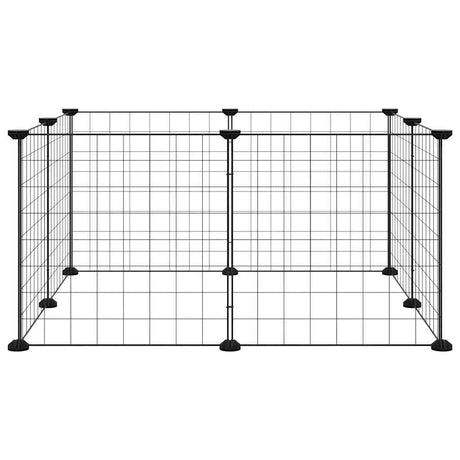 Cage Vidaxl pour animaux de compagnie avec 8 panneaux 35x35 cm en acier noir