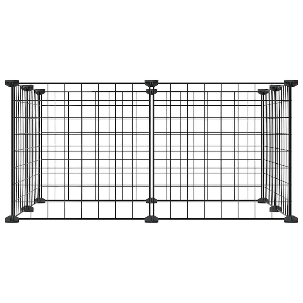 Cage Vidaxl pour animaux de compagnie avec 8 panneaux 35x35 cm en acier noir