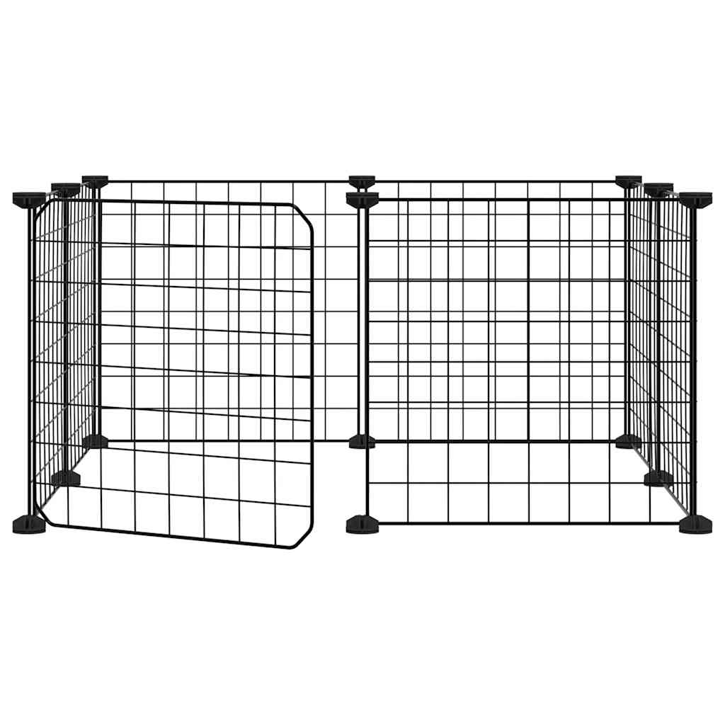 Vidaxl Petts Cage avec porte 8 panneaux 35x35 cm en acier noir