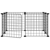 Vidaxl Petts Cage avec porte 8 panneaux 35x35 cm en acier noir