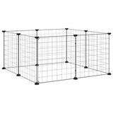 Vidaxl Petts Cage avec porte 8 panneaux 35x35 cm en acier noir