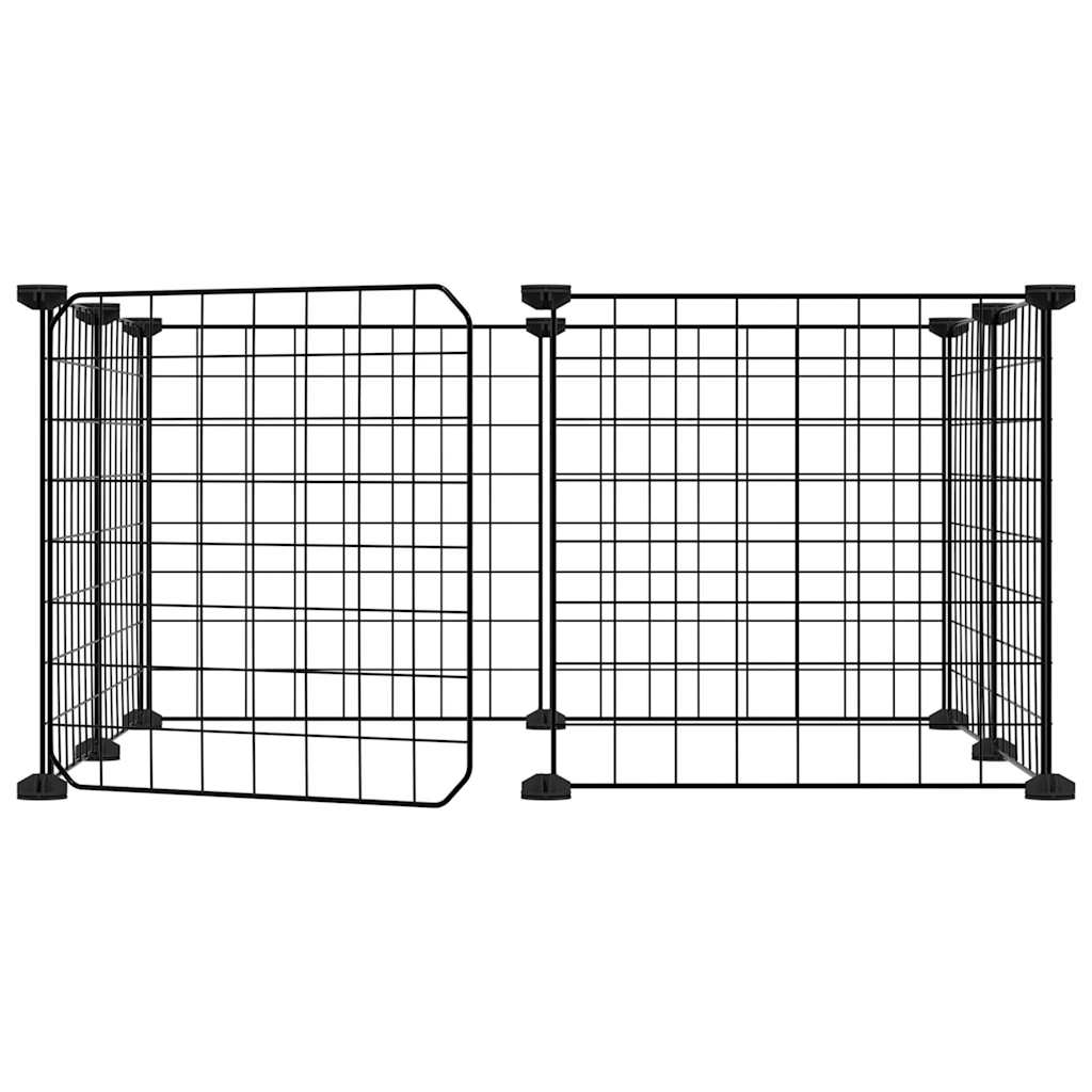 Vidaxl Pets Cage With Door 8 Panels 35x35 Cm Steel Black