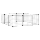 Vidaxxl cage pour animaux avec 12 panneaux et porte, acier noir 35x35 cm