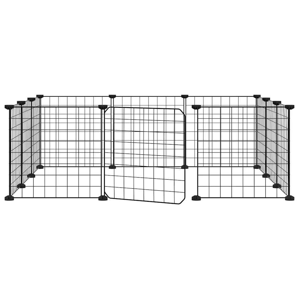 Vidaxl Pets Cage z vrati 12 plošč 35x35 cm jeklena črna