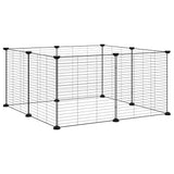 VidaXL cage pour animaux de compagnie avec 8 panneaux, noir, 35x35 cm, acier