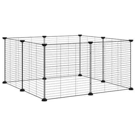 VidaXL cage pour animaux de compagnie avec 8 panneaux, noir, 35x35 cm, acier