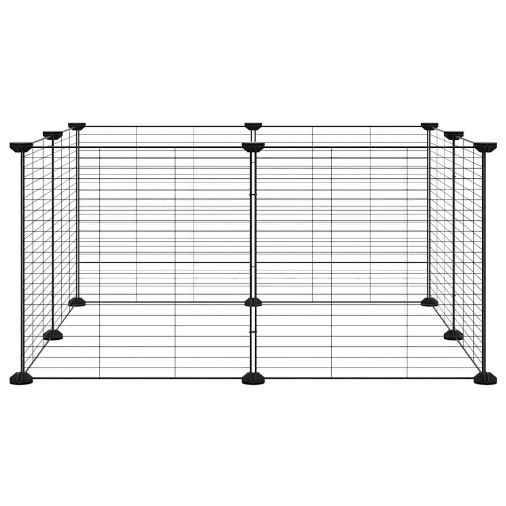 VidaXL cage pour animaux de compagnie avec 8 panneaux, noir, 35x35 cm, acier