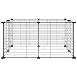 VidaXL cage pour animaux de compagnie avec 8 panneaux, noir, 35x35 cm, acier