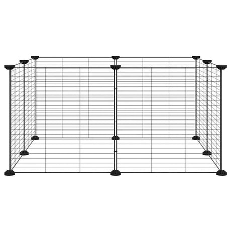 VidaXL cage pour animaux de compagnie avec 8 panneaux, noir, 35x35 cm, acier