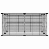 Cage Vidaxl pour animaux de compagnie avec 8 panneaux 35x35 cm en acier noir