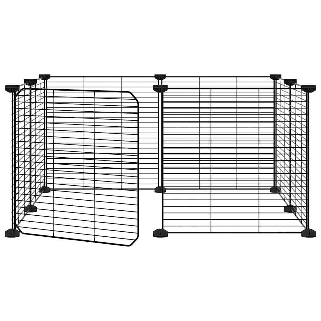 Vidaxl Pets Cage con puerta 8 paneles 35x35 cm de acero negro