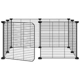 Vidaxl Pets Cage z drzwiami 8 paneli 35x35 cm stalowa czarna