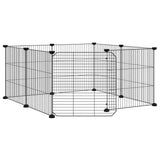 Cage pour animaux VidaXL avec 8 panneaux et porte, acier noir 35x35 cm