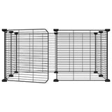 Vidaxl huisdierenkooi met deur 8 panelen 35x35 cm staal zwart