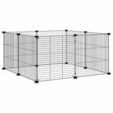 Cage pour animaux VidaXL avec 8 panneaux et porte, acier noir 35x35 cm