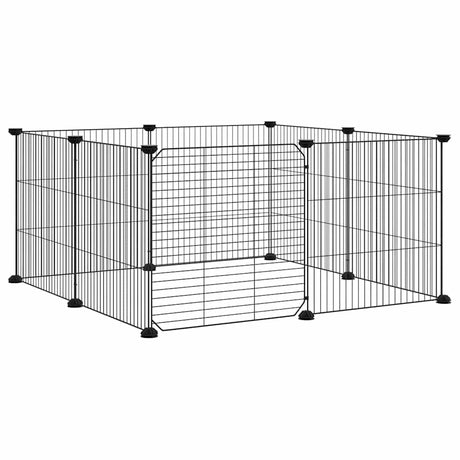 Vidaxl Petts Cage avec porte 8 panneaux 35x35 cm en acier noir