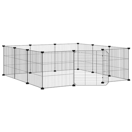 Vidaxxl cage pour animaux avec 12 panneaux et porte, acier noir 35x35 cm