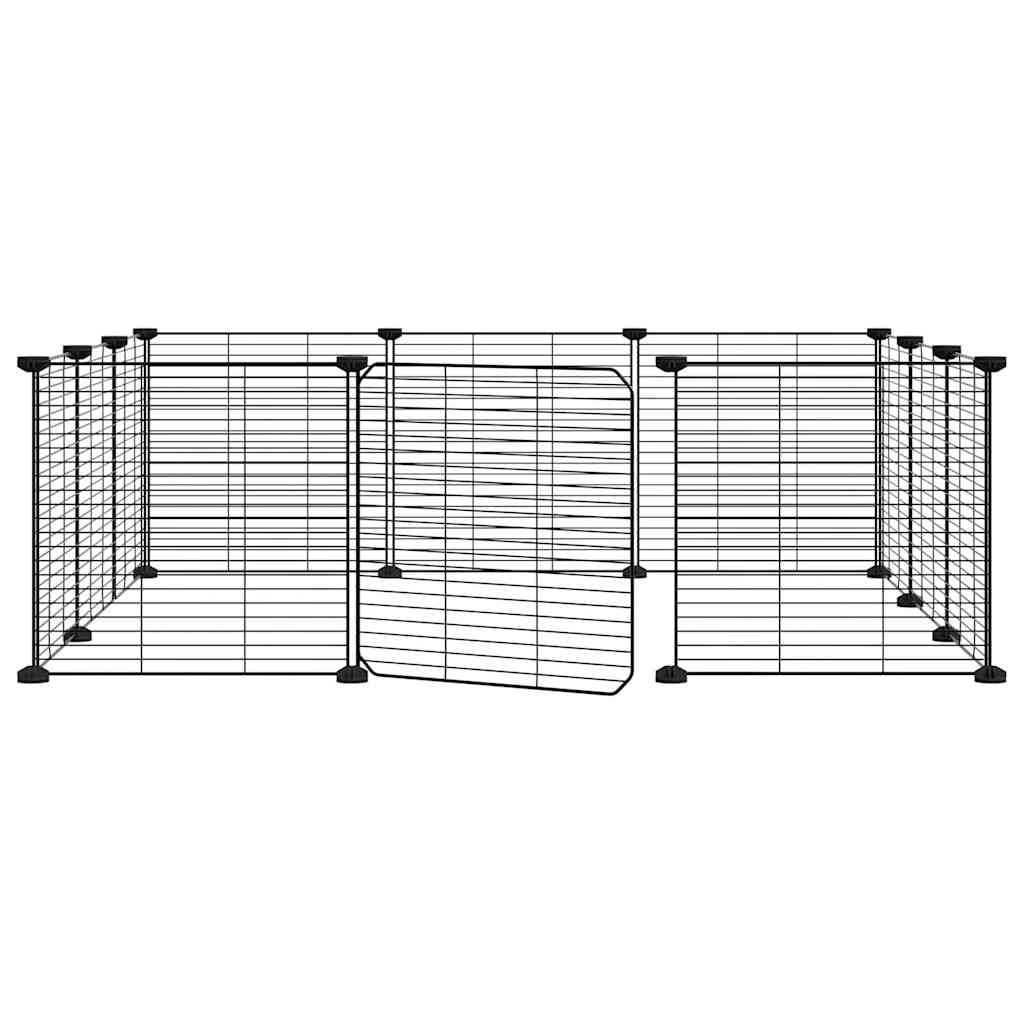 Vidaxl Petts Cage avec porte 12 panneaux 35x35 cm en acier noir