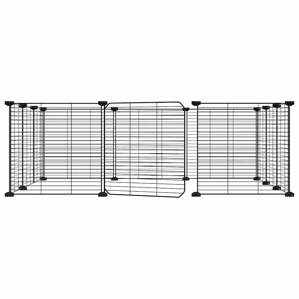 Vidaxl Pets Cage z vrati 12 plošč 35x35 cm jeklena črna