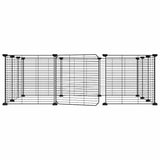 Vidaxl Petts Cage avec porte 12 panneaux 35x35 cm en acier noir