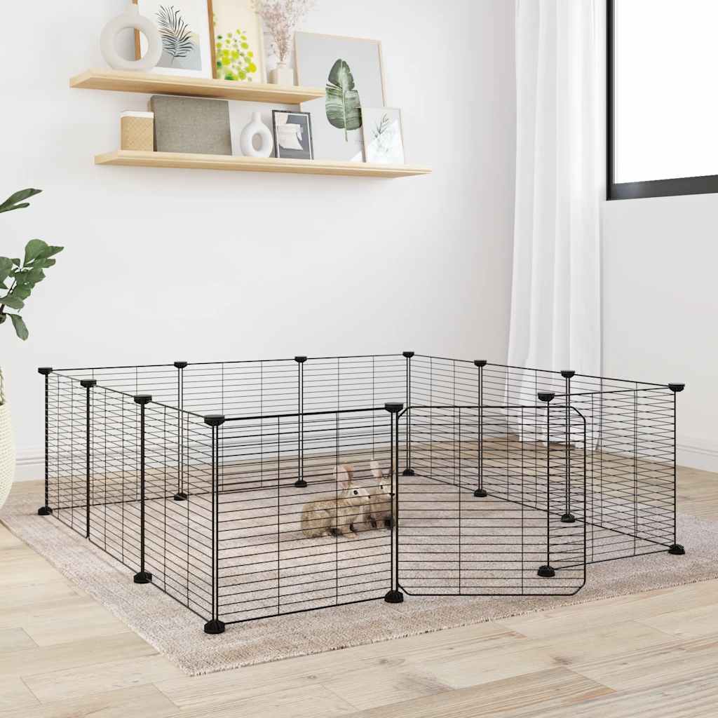 Vidaxl PETS Gabbia con porta 12 pannelli 35x35 cm Black