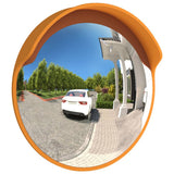 Vidaxl Miroir de trafic convexe extérieur orange Ø30 cm polycarbonate