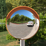 Vidaxl Miroir de trafic convexe extérieur orange Ø30 cm polycarbonate