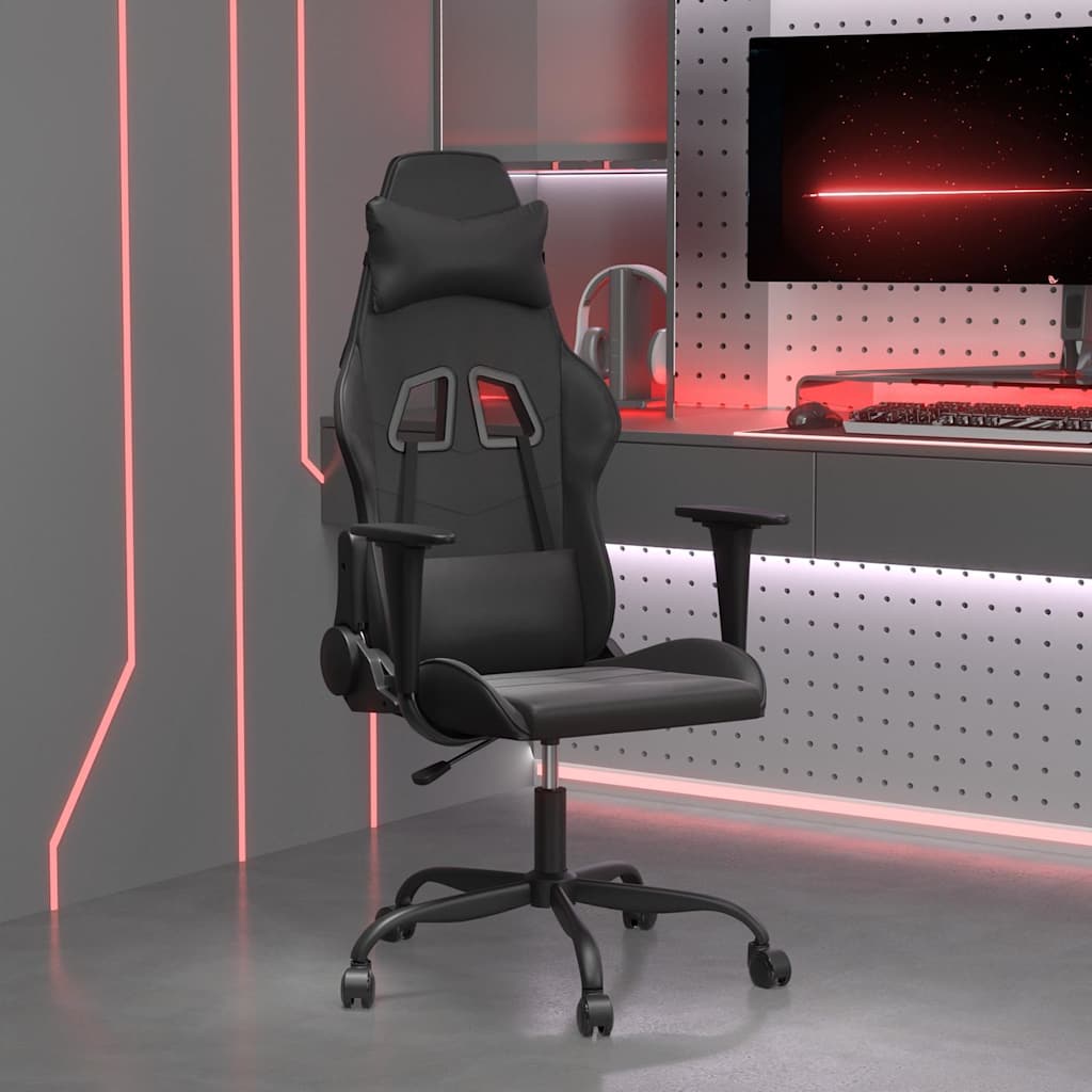 Vidaxl massage gamestoel kunstleer zwart