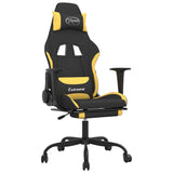 Vidaxl massage gamestoel met voetensteun stof zwart en geel