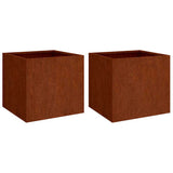 Vidaxl Planters 2 ST 32x30x29 cm Cortenstaal