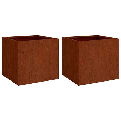 Vidaxx jardinières 2 pcs 42x40x39 cm acier corten