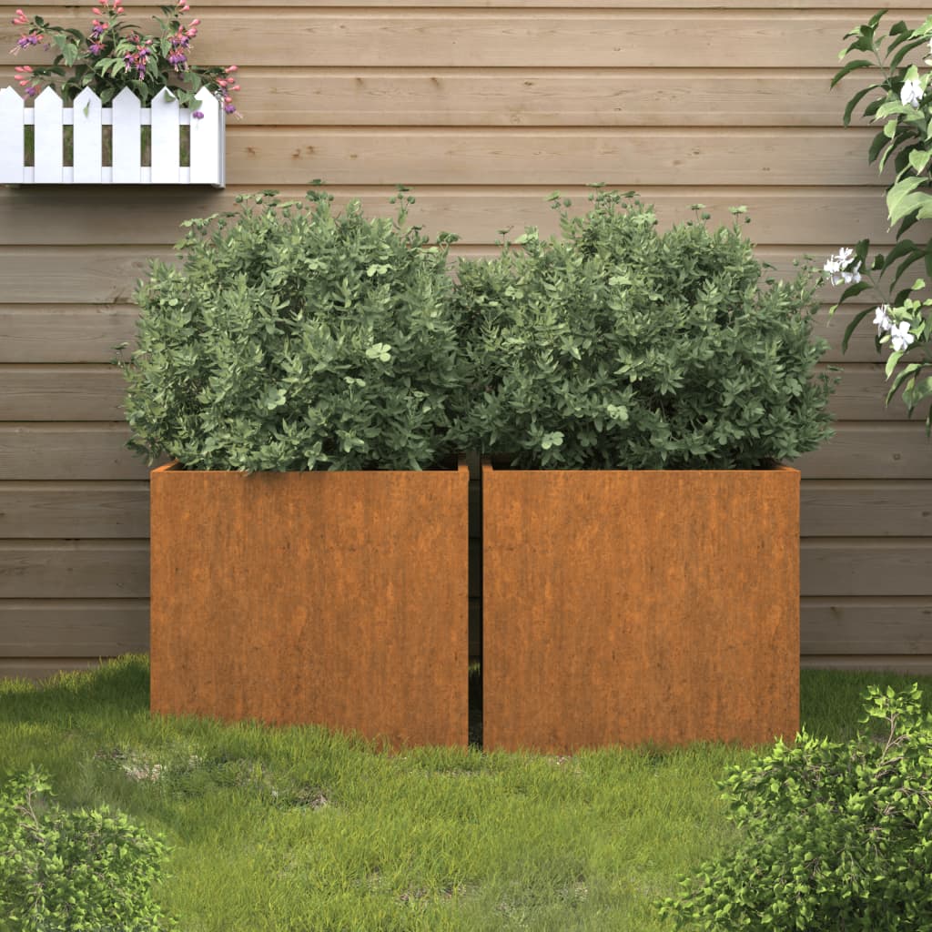 Vidaxl Planters 2 ST 42x40x39 cm Cortenstaal