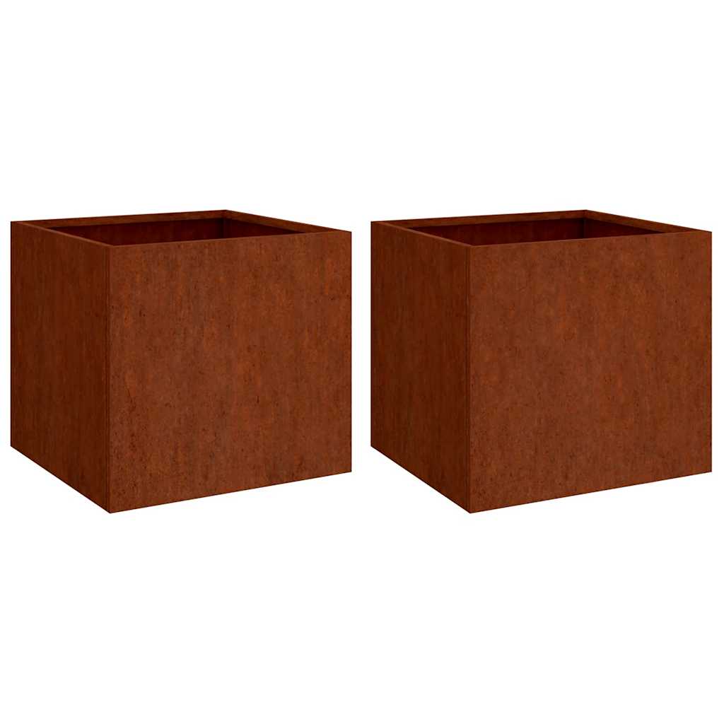 Vidaxx jardinières 2 pcs 49x47x46 cm acier corten