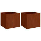 Vidaxx jardinières 2 pcs 49x47x46 cm acier corten