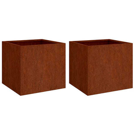 Vidaxx jardinières 2 pcs 49x47x46 cm acier corten
