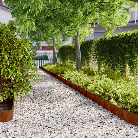 Vidaxl bordures de pelouse 50 pièces 15x103 cm flexible en acier corten